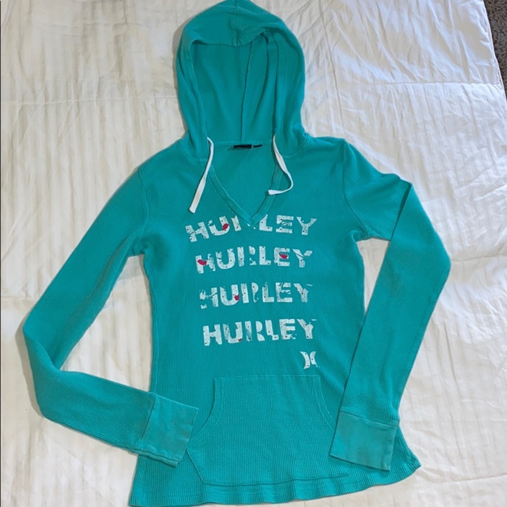 Hurley Light Waffle Knit Pocket Hoodie Medium